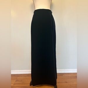 Vintage 1980s Black Velvet Column Maxi Skirt